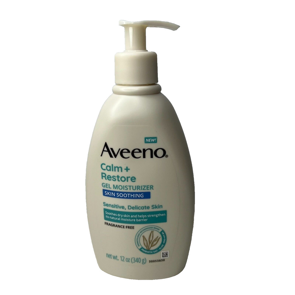 Aveeno Calm + Restore Gel Moisturizer Soothing Delicate Dry Sensitive Skin 12 oz